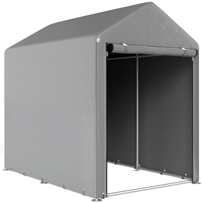 Outsunny Abri Outils Métal Gris Clair 120x179x165cm Anti-UV