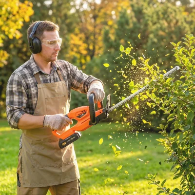 Outsunny Tagliasiepi Cordless 18V con Batteria, Arancione