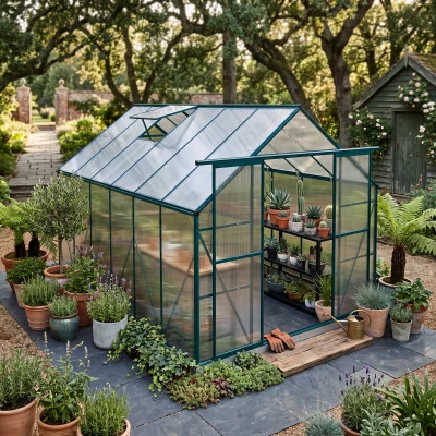 Outsunny 8x12ft Aluminium Greenhouse Clear with Adjustable Vent