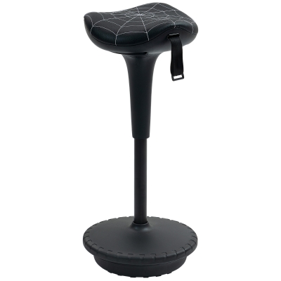 Vinsetto Bürohocker mit Schwenkfunktion, ergonomischer Hocker, höhenverstellbar 65,5-83,5 cm 120° neigbar Schwarz