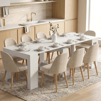 HOMCOM Tavolo Consolle Allungabile 48-240x90x78 cm, Bianco