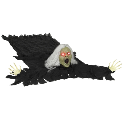 Outsunny 183cm Halloween Dekoration Halloween Zombie-Alte mit LED-Lichter, Soundfunktion, für Party