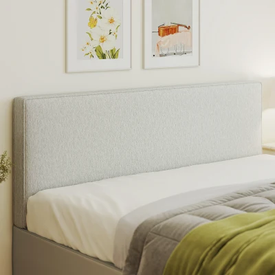 HOMCOM Wandmontiertes Kopfteil für Bett-Polsterung, 160 x 10 x 60 cm, Stoffbezug, Cremeweiß
