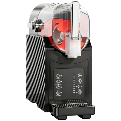 HOMCOM Slushy-Maschine, schnelle Kühlung, Rührfunktion, 2,4 L, Lichtfunktion, Schwarz