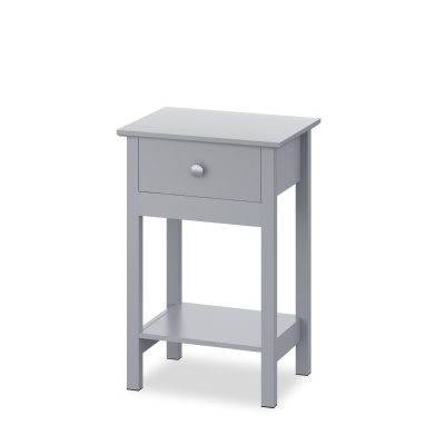 WLIVE Wooden Bedside Table, Nightstand with Shelf Drawer, Wooden Side Sofa Tables, for Small Spaces, End Tables for Living Room, Bedroom (1, Grey)