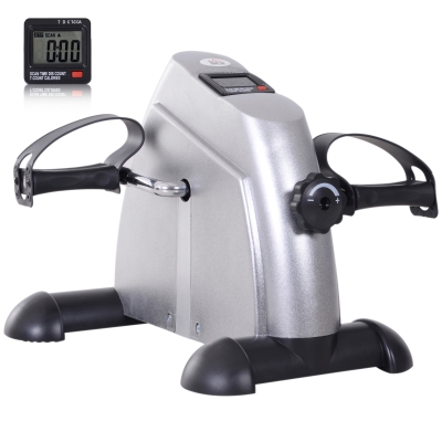 HOMCOM Mini Cyclette per Riabilitazione con Display LCD, Argento