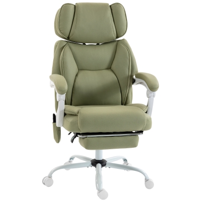 HOMCOM Massage Office Chair Reclining Swivel Adjustable Lime Green