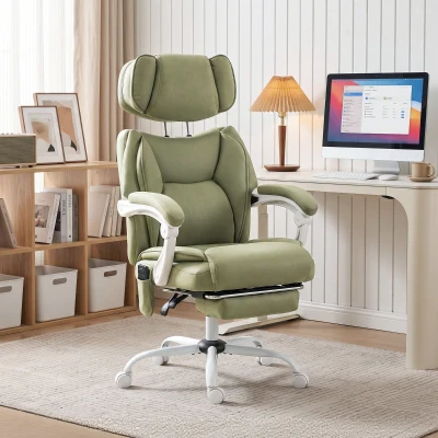 HOMCOM Massage Office Chair Reclining Swivel Adjustable Lime Green