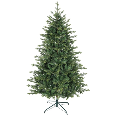 HOMCOM Künstlicher Weihnachtsbaum mit realistischen Zweigen, Kunst-Tannenbaum, Metallständer, leichte Montage, Grün