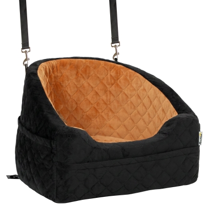PawHut Dog Car Booster Seat Detachable Cushion 10kg Brown