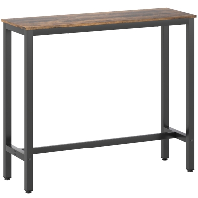 Masă Bar Rectangulară Compactă cu Structură din Oțel, Negru