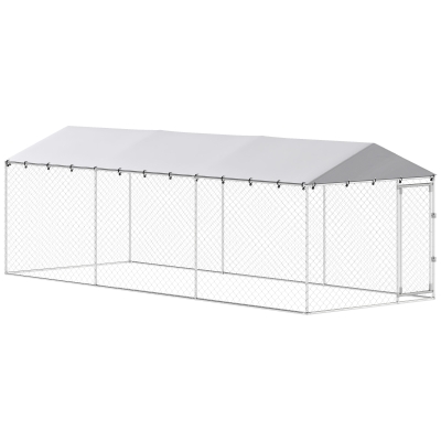 PawHut Recinto per Cani da Esterno con Rete Zincata 6x2.3x2 m