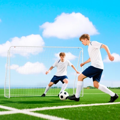 HOMCOM Fußballtor für Spiele & Training, UV-beständig, robust, Bodenverankerungen, Weiß