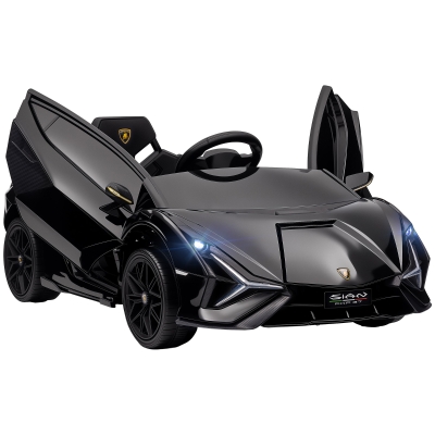 HOMCOM Lamborghini Kids Electric Ride On Car 12V Dual Motor Black