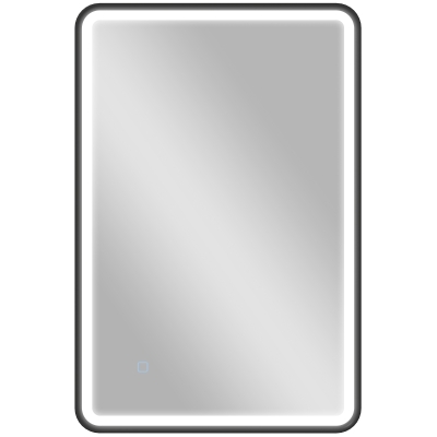 HOMCOM 90 x 60 cm LED-Badezimmerspiegel, Lichter, 3 Farben, dimmbar, Memory-Funktion, horizontal und vertikal, Schwarz