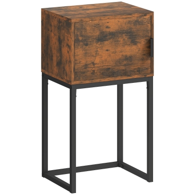 HOMCOM Konsolentisch Schmal, Schrank, Industrie-Design, Wohnzimmer Flur, 40x30x76cm, Rustikal-Braun