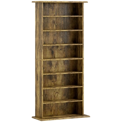 HOMCOM CD Storage Unit Rustic Brown 360 Capacity