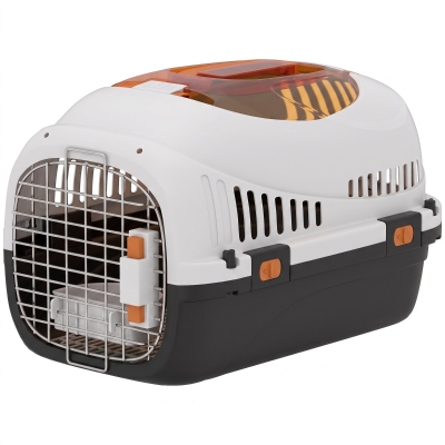 PawHut Hard Shell Pet Carrier Steel Door 49x32x31cm White