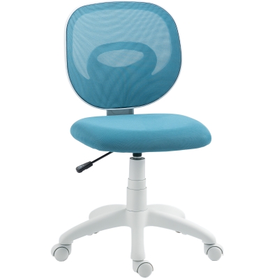 HOMCOM Bürostuhl Ergonomischer Schreibtischstuhl mit C-förmiger Rückenstütze, Höhenverstellbar Blau