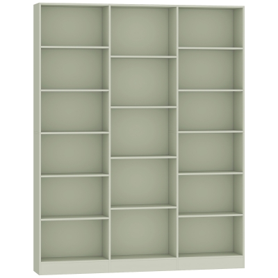 HOMCOM 6-Tier Bookcase Open Storage Anti-Tipping Light Green