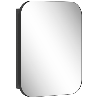 HOMCOM Bathroom Wall Cabinet with Mirror Black
