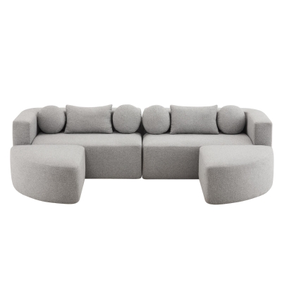 Divano modulare con funzione letto, Grigio