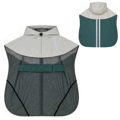 PawHut Imperméable Chien Capuche Réfléchissant 110x72cm Vert