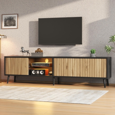 Mobile TV a LED, Nero e color legno