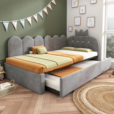 90x200 cm sofá cama con cama extraíble, en forma de L y reversible, ahorra espacio, sin colchón, 203x98x95 cm, Gris