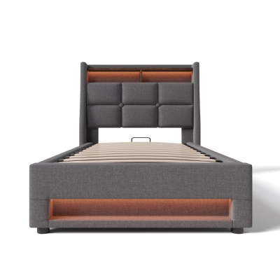 Letto imbottito 90x200 cm, Grigio