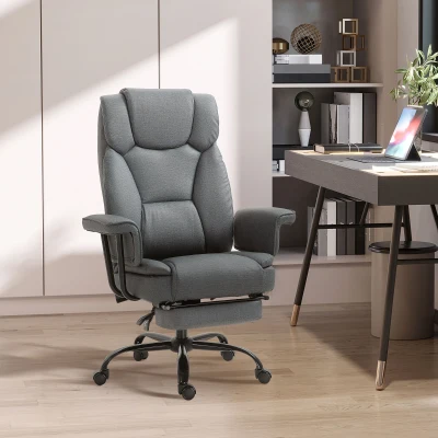Vinsetto® bureaustoel directiestoel computerstoel in hoogte verstelbaar 360° draaibaar kunstleer grijs 68 x 80 x 120–126 cm