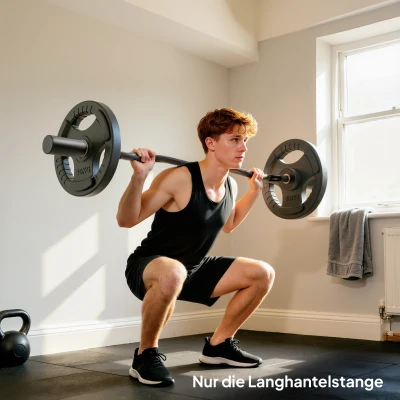 SPORTNOW Olympiastange, Gewichthebe-Stange, 5 cm Hülsen, Stahl, 100 kg Tragkraft, Schwarz