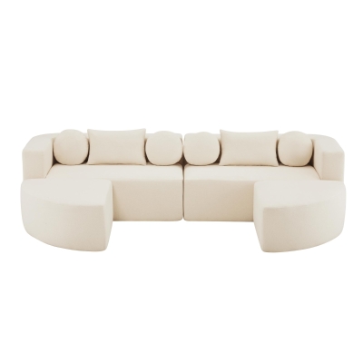 Canapé modulaire avec fonction couchage, Beige