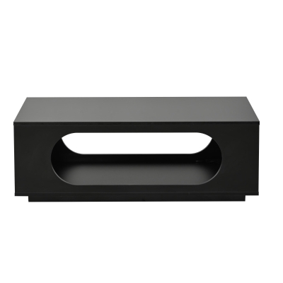 Mesa de centro com iluminação LED, amplo espaço de arrumação com gestão de cabos integrada, 100x50x35 cm, Preto