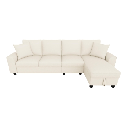 Divano angolare moderno in ciniglia Beige