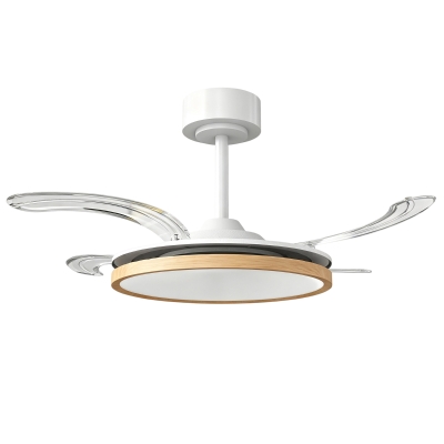 HOMCOM Ventilateur Plafond LED Moderne 95cm Pales Rétractables