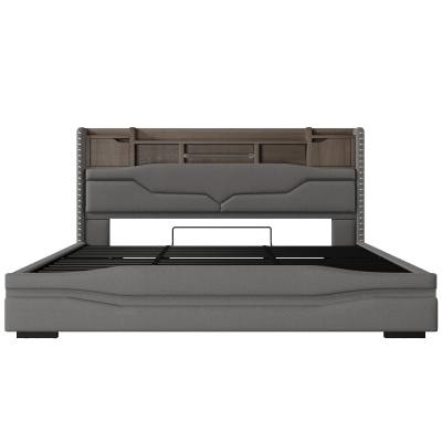 Letto contenitore imbottito per materasso 180x200 cm, Grigio
