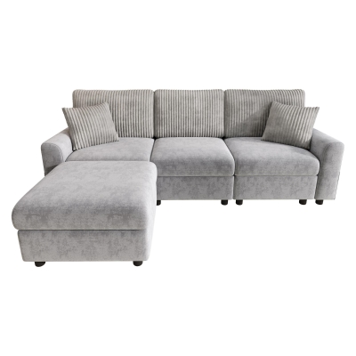 Canapé moderne avec pouf, Gris