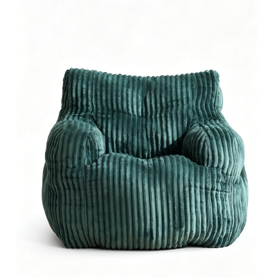 Puf acolchado de espuma viscoelástica, funda no desenfundable, 100x94x70 cm, Verde