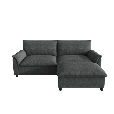 Canapé d'angle modulaire Cloud, Noir