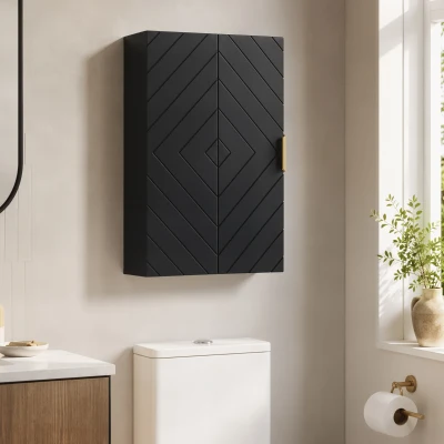 kleankin Armario mural para baño, armario botiquín mural, mueble de almacenamiento con estante ajustable