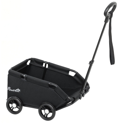 PawHut Poussette Chien/Chat Pliable 4kg avec Rangement Noir