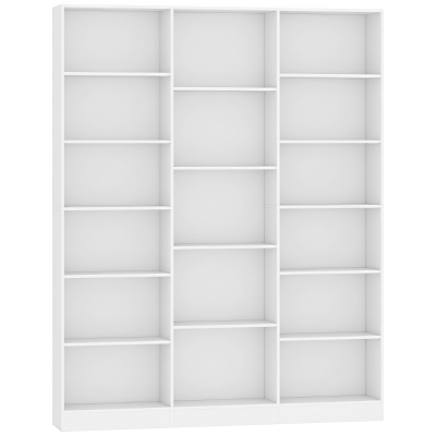 HOMCOM 6-Tier Bookcase Open Storage Anti-Tipping White