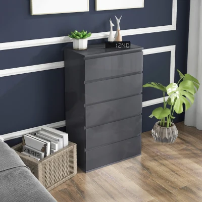HOMCOM Modern 5-Drawer Chest of Drawers Storage Unit