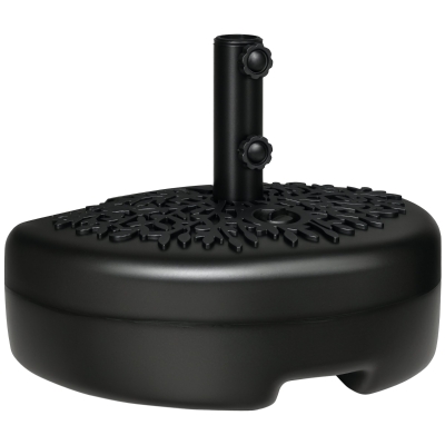Outsunny Base de Pared para Sombrilla Ø38/48 mm Soporte Semicircular de Parasol Rellenable de Arena 21 kg o Agua 18 kg Negro