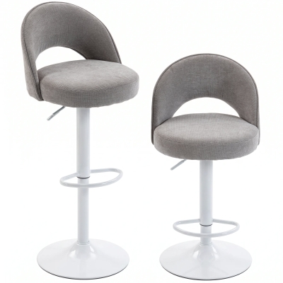 HOMCOM Tabourets de Bar Pivotants Réglables Gris Lot de 2