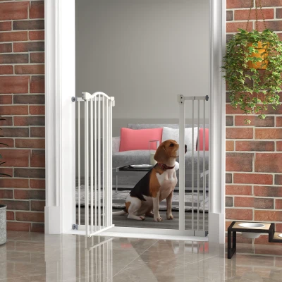 PawHut Barreira de Segurança para Animais Extensível 74-100x94 cm Fixação por Pressão (sem perfurar) Branco