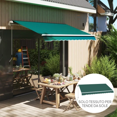 Outsunny Telo di Ricambio per Tenda Parasole 3x2.5 m Verde