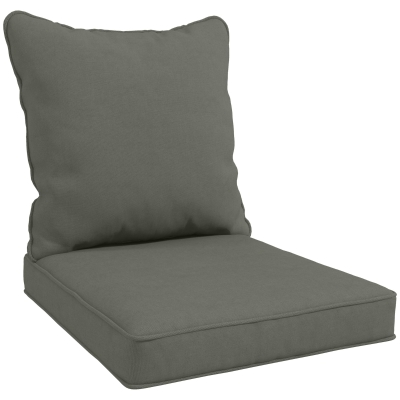 Outsunny Patio Chair Cushion Set Charcoal Grey