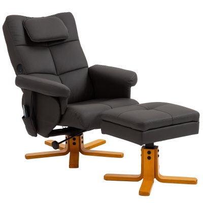 HOMCOM Fauteuil Massant Inclinable 135° avec Repose-pied et Coffre